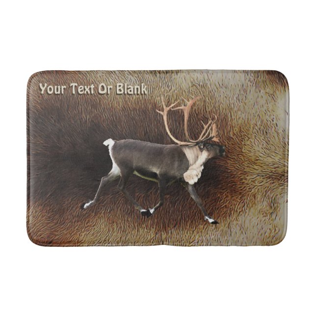 Bull Caribou (Reindeer) Bath Mat (Front)