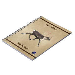 Bull Caribou (Reindeer) On Parchment Notebook