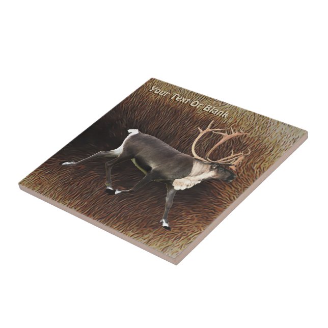 Bull Caribou (Reindeer) Tile (Side)