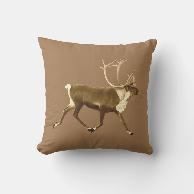 Bull Caribou - Sepia Cushion (Front)