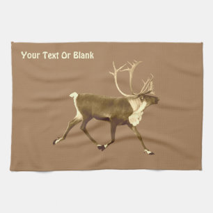 Bull Caribou - Sepia Tea Towel