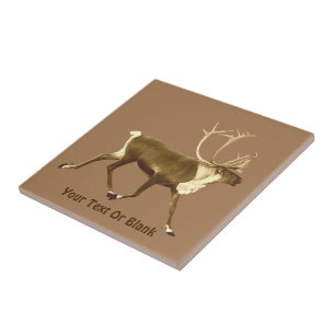 Bull Caribou - Sepia Tile