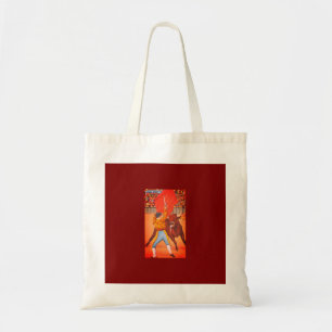 Bull Charging Mexican Matador's Red Cape, Juarez Tote Bag