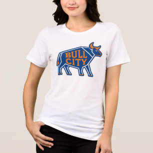 Bull City Geometric Bull Design – Durham NC Pride Tri-Blend Shirt