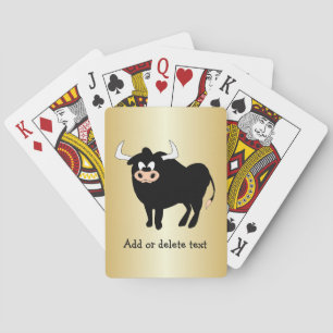 Bull Design Any Colour Background Personalised Playing Cards