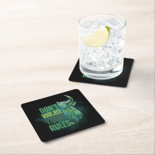 Bull design Reminder Motivation Square Paper Coaster