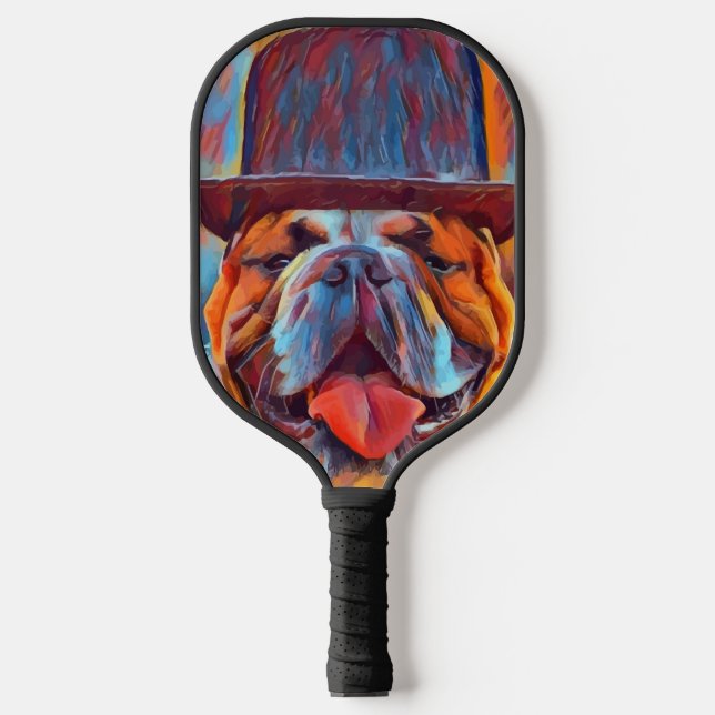BULL DOG ART FUNNY Pickleball Paddles (Front)