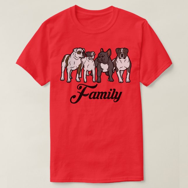 Bull dog family  T-Shirt (Design Front)