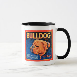 Bull Dog on a Blue Background Mug