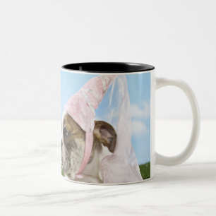 Bull Dog puppy princess Two-Tone Coffee Mug