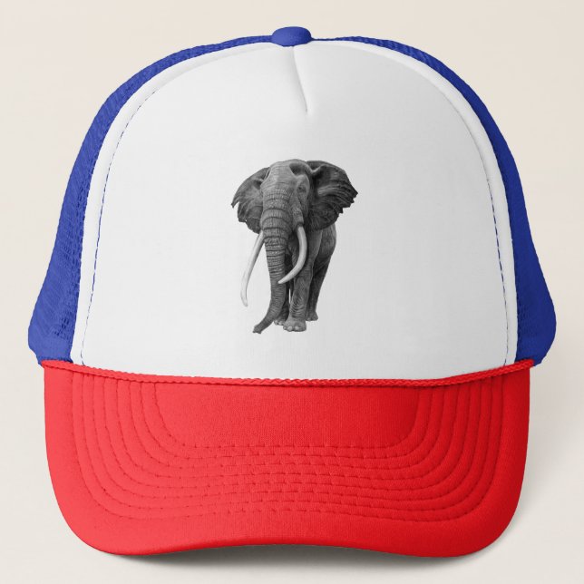 Bull elephant - Drawing in pencil Trucker Hat (Front)