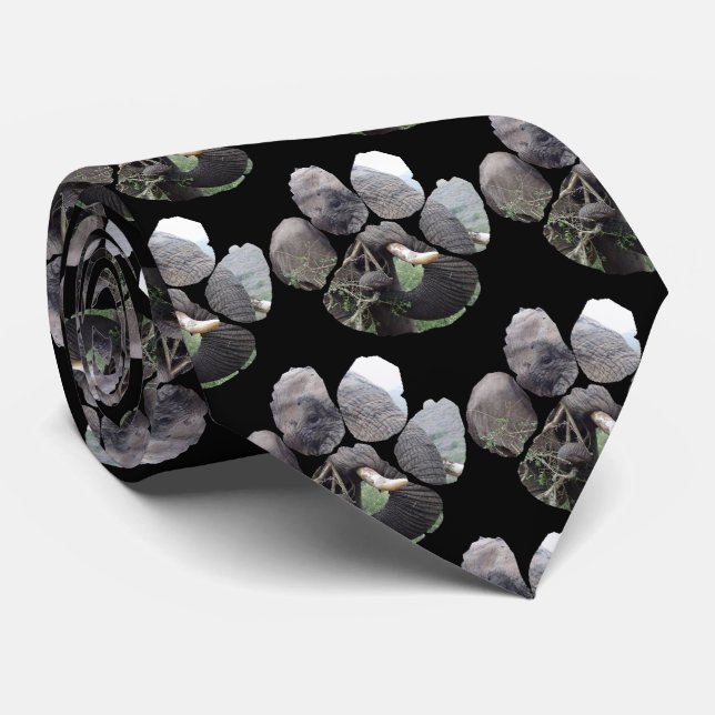 Bull Elephant Footprint Neck Tie (Rolled)