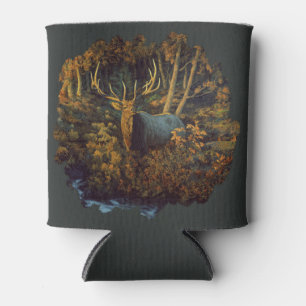Bull Elk Autumn Yellow Can Cooler