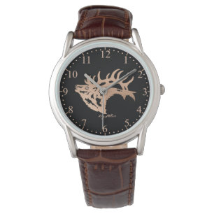 Bull Elk Copper Silhouette Watch