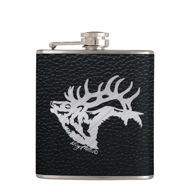 Bull Elk Flask (Front)
