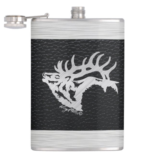 Bull Elk Flask (Opened)