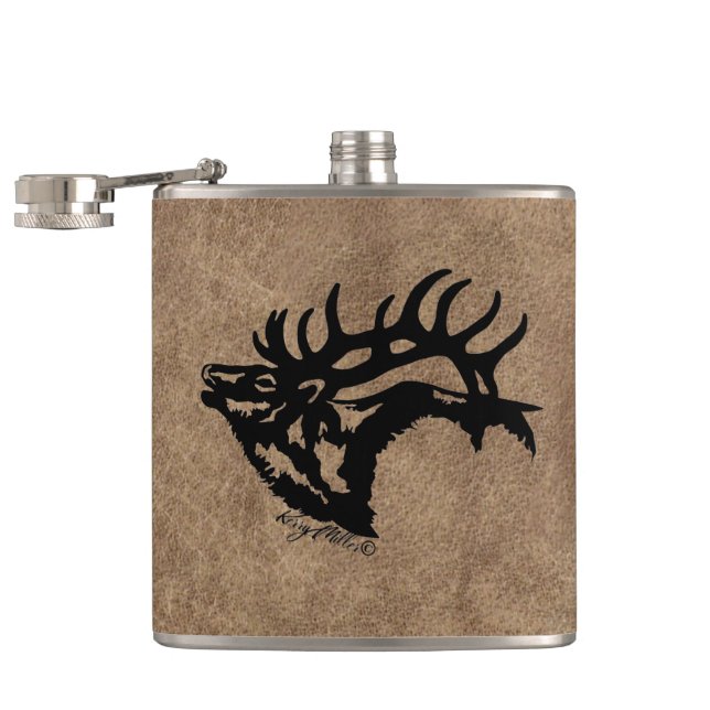 Bull Elk Flask (Opened)