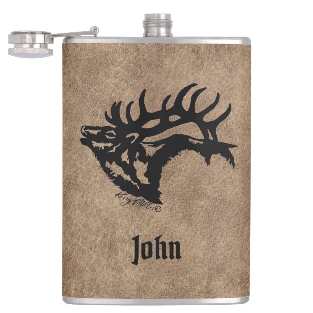 Bull Elk Flask (Opened)