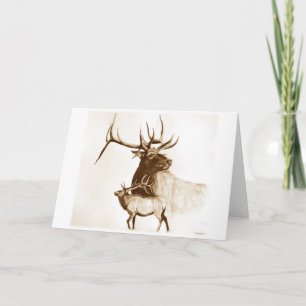 Bull Elk greeting card