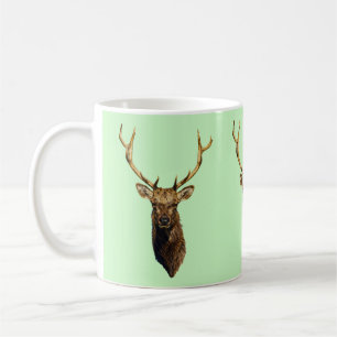 Bull Elk Head animal nature wildlife art Coffee Mug