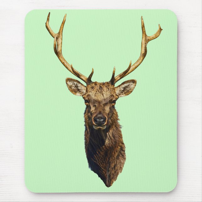 Bull Elk Head animal nature wildlife art   Mouse Pad (Front)