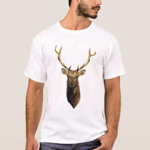 Bull Elk Head animal nature wildlife art  T-Shirt