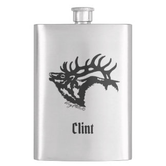 Bull Elk Hip Flask