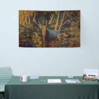 Bull Elk in Autumn Forest