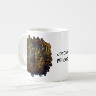 Bull Elk in Autumn Forest Coffee Mug