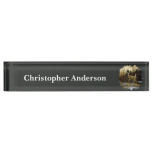 Bull Elk in Autumn Forest Nameplate