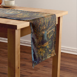 Bull Elk in Autumn Forest Short Table Runner