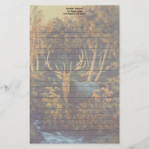Bull Elk in Autumn Forest Stationery
