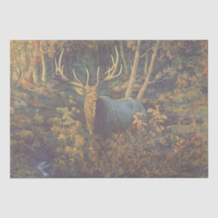 Bull Elk in Autumn Forest Tissue Paper