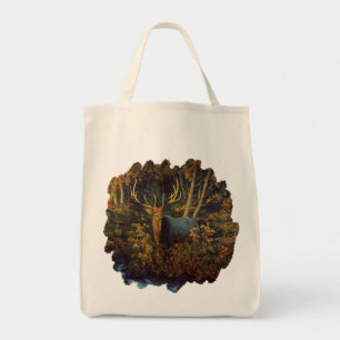 Bull Elk in Autumn Forest Tote Bag