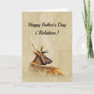 Bull Elk photo Reclining in Grassy Field Card