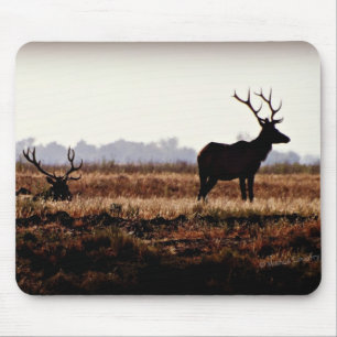 Bull Elk Silhouette Mouse Pad