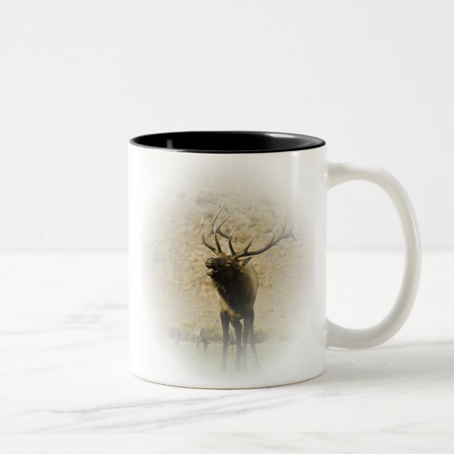 Bull Elk Two-Tone Coffee Mug (Right)