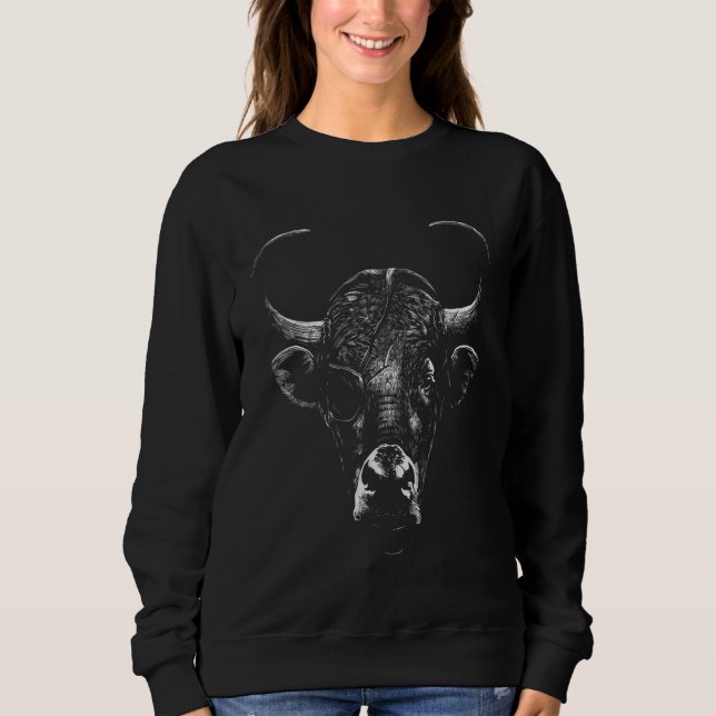 Bull Face Portrait Sweatshirt (Front)