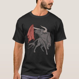 Bull Fighting With Flag Bulls Spain T-Shirt