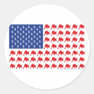 Bull-Flag Classic Round Sticker