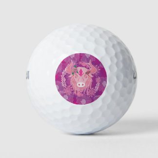 Bull flower of life golf balls