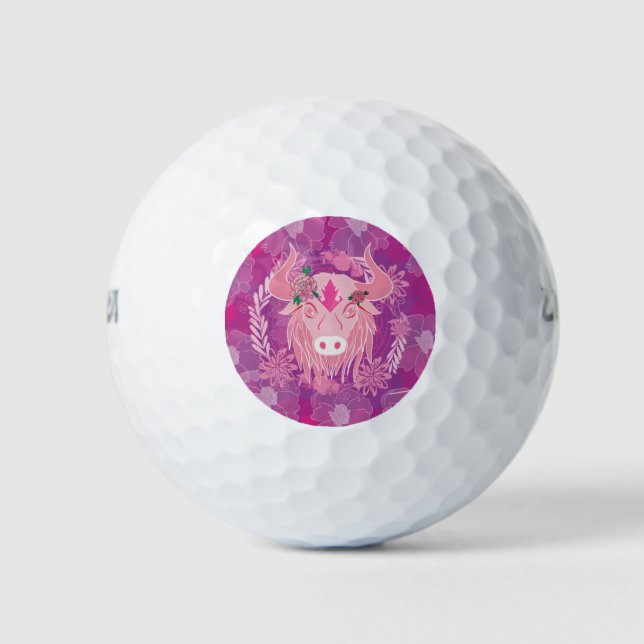 Bull flower of life golf balls (Front)