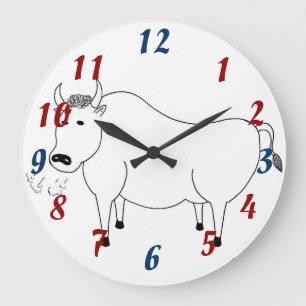 Bull Folk Art Clock