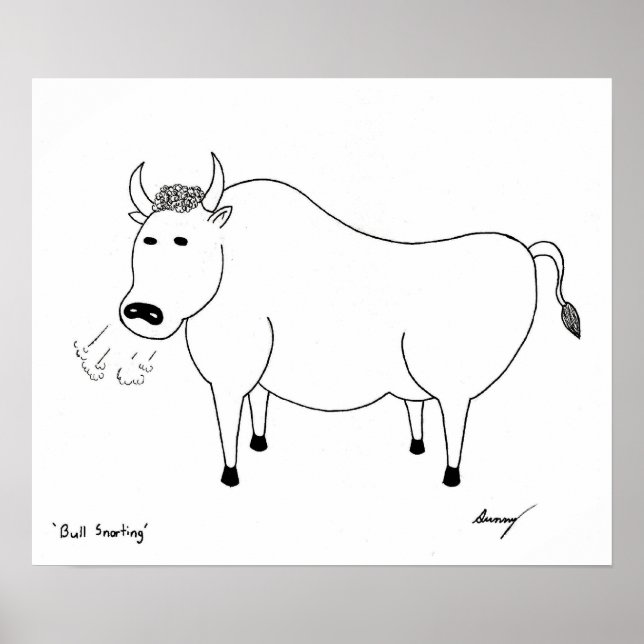 Bull Folk Art Print (Front)