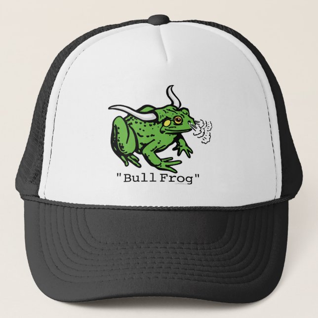 Bull Frog Bullfrog by Mudge Studios Trucker Hat (Front)