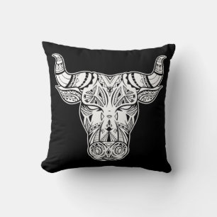 Bull head with boho decoration  cushion