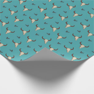 Bull Horns Skull Branding Wrapping Paper