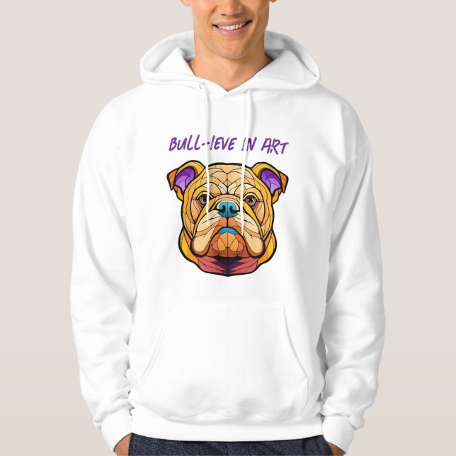 Bull-ieve in Art Men's Basic Hooded Sweatshirt (Front)