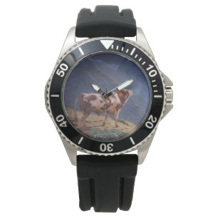 Bull in the Alps (by Eugène Burnand) Watch