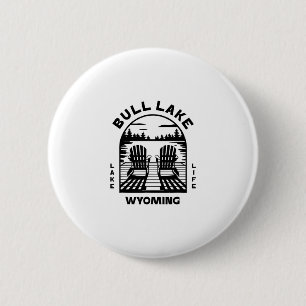 Bull Lake Wyoming Outdoors Vintage 1 6 Cm Round Badge